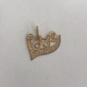 14k yellow gold Love charm